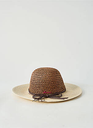 Chapeau broderie ruban marron HERMAN femme
