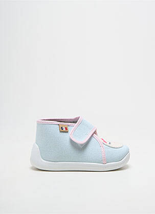 Chaussons/pantoufles semelle amovible bout rond bleu GBB fille