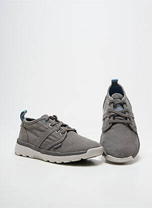 Baskets fermeture lacets bout rond gris PALLADIUM garçon