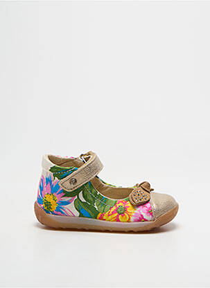 Ballerines tissage satiné bout rond or FALCOTTO fille