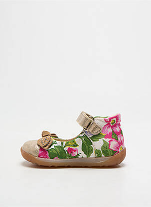 Ballerines tissage satiné bout rond or FALCOTTO fille