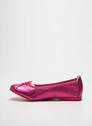Ballerines tissage satiné chiquet rose TTY fille