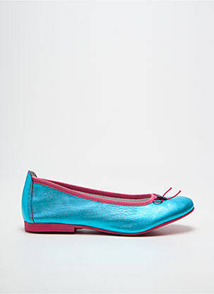 Ballerines tissage satiné chiquet bleu TTY fille