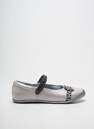 Ballerines fermeture scratch talon plat jusqu'à 3cm argent TTY femme