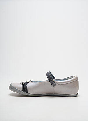 Ballerines fermeture scratch talon plat jusqu'à 3cm argent TTY femme