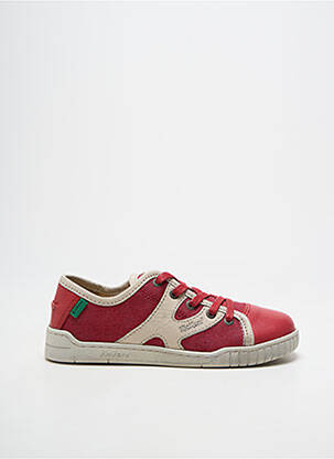 Baskets fermeture lacets bout rond rose KICKERS garçon
