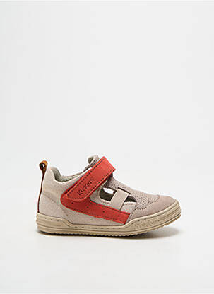 Bottillons fermeture scratch bout rond rouge KICKERS fille