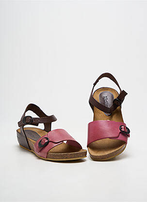 Sandales/nu pieds tissage satiné bout ouvert rose KICKERS fille