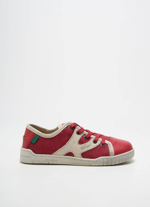 Baskets fermeture lacets bout rond rose KICKERS garcon