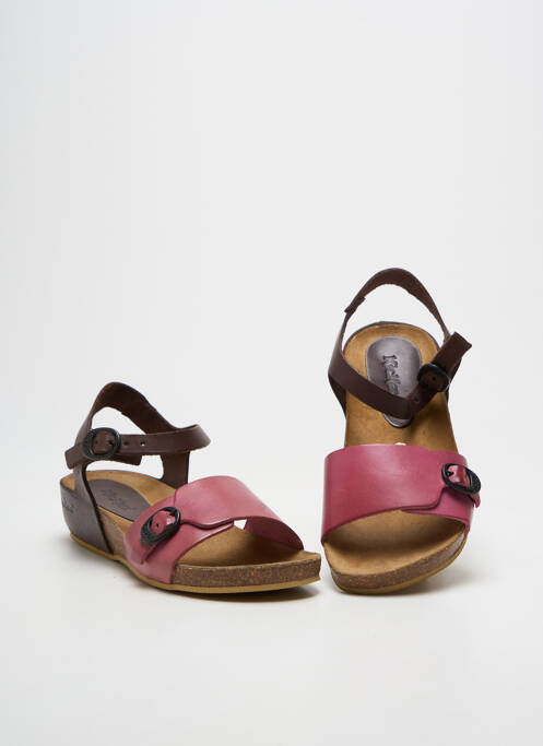 Sandales/nu pieds tissage satiné bout ouvert rose KICKERS fille
