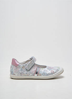 Ballerines tissage satiné bout rond argent BELLAMY fille