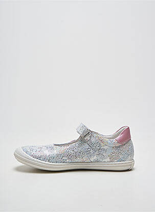 Ballerines tissage satiné bout rond argent BELLAMY fille