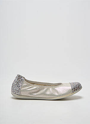 Ballerines tissage satiné bout rond argent BELLAMY fille