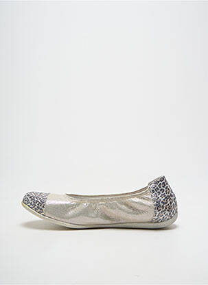 Ballerines tissage satiné bout rond argent BELLAMY fille