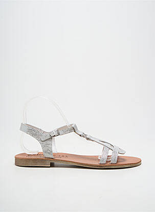 Sandales/nu pieds chiquet talon plat jusqu'à 3cm argent BELLAMY femme