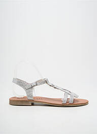 Sandales/nu pieds chiquet talon plat jusqu'à 3cm argent BELLAMY femme
