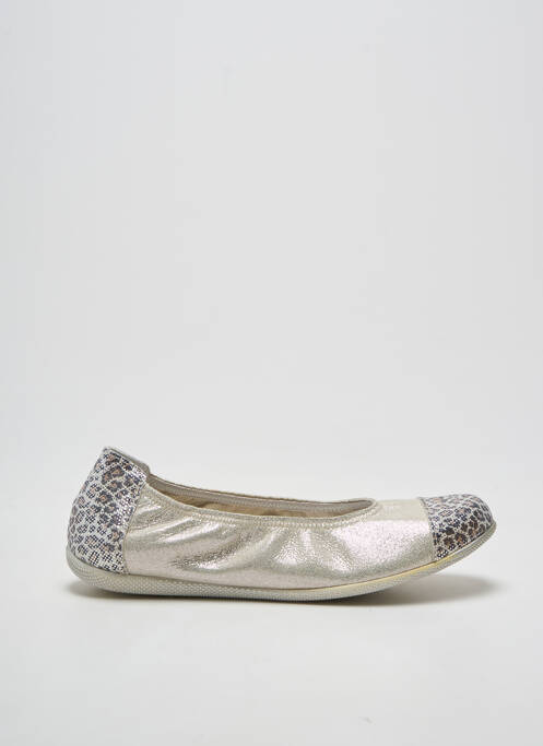 Ballerines tissage satiné bout rond argent BELLAMY fille