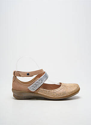 Ballerines fermeture scratch talon plat jusqu'à 3cm beige SWEET femme