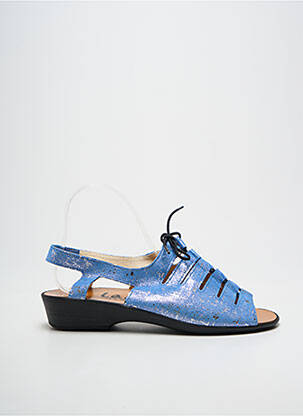 Sandales/nu pieds tissage satiné talon plat jusqu'à 3cm bleu fonce LADY femme