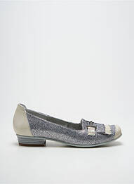 Ballerines tissage satiné talon plat jusqu'à 3cm argent UN TOUR EN VILLE femme