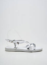 Sandales/nu pieds tissage satiné talon plat jusqu'à 3cm argent RAQUEL PEREZ femme
