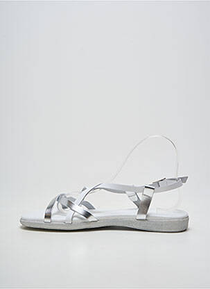 Sandales/nu pieds tissage satiné talon plat jusqu'à 3cm argent RAQUEL PEREZ femme