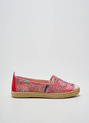Espadrilles tissage satiné talon plat jusqu'à 3cm rouge LA VAGUE femme