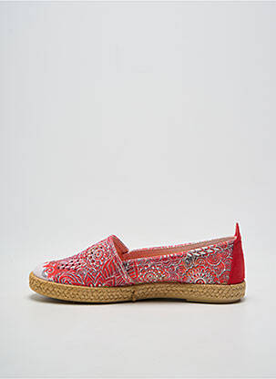 Espadrilles tissage satiné talon plat jusqu'à 3cm rouge LA VAGUE femme