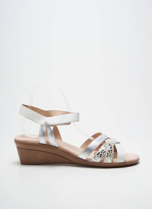 Sandales/nu pieds tissage satiné talon de 4 à 6cm argent SWEET femme