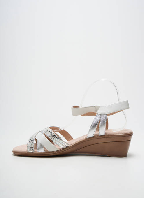 Sandales/nu pieds tissage satiné talon de 4 à 6cm argent SWEET femme