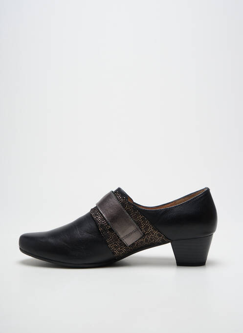 Derbies tissage satiné talon de 4 à 6cm noir SWEET femme