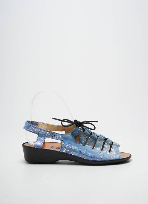 Sandales/nu pieds tissage satiné talon plat jusqu'à 3cm bleu LADY femme