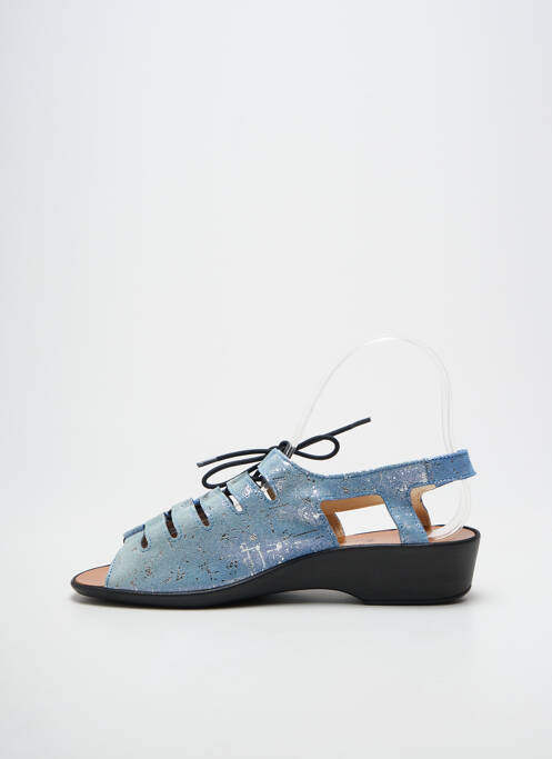 Sandales/nu pieds tissage satiné talon plat jusqu'à 3cm bleu LADY femme