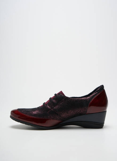 Derbies grande largeur talon de 4 à 6cm rouge J.METAYER femme