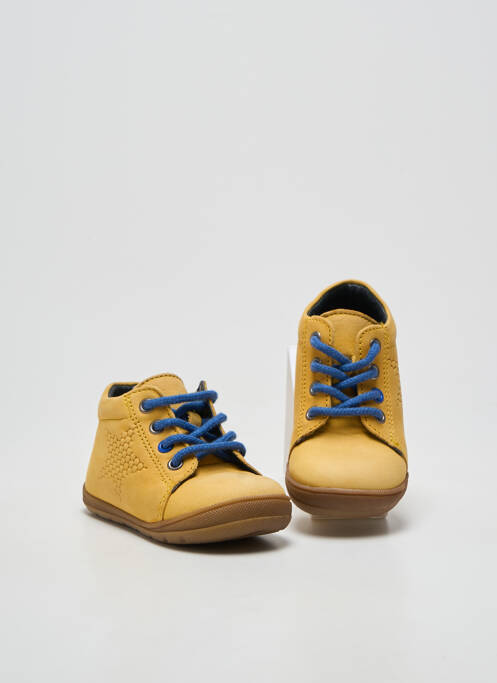 Bottillons fermeture lacets bout rond jaune BELLAMY garcon