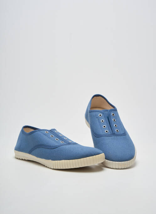 Slip ons semelle amovible talon plat jusqu'à 3cm bleu SEMELFLEX femme