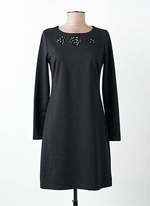 Robe courte manches longues manches longues noir SENORETTA femme