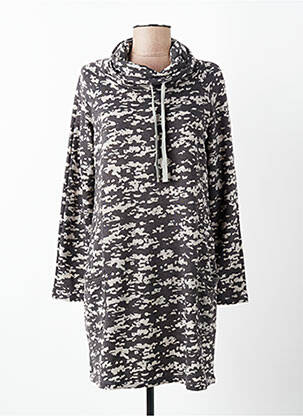 Robe courte manches longues manches longues gris SENORETTA femme