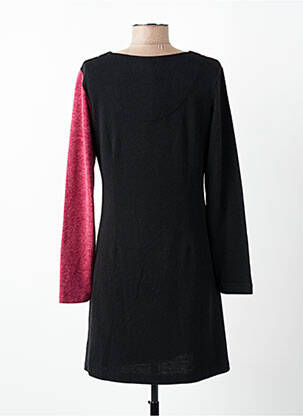 Robe courte manches longues manches longues noir SENORETTA femme