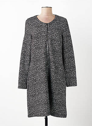 Robe mi-longue manches longues manches longues noir SENORETTA femme