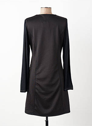 Robe courte manches longues manches longues noir KALISSON femme