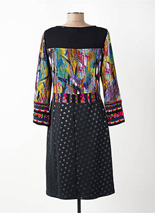 Robe mi-longue manches longues manches longues noir OLIVIER PHILIPS femme