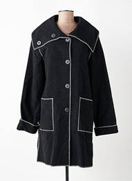 Manteau long coupe cintrée sans capuche noir STUDIO GP femme