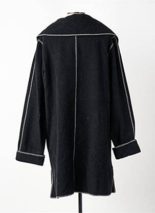 Manteau long coupe cintrée sans capuche noir STUDIO GP femme
