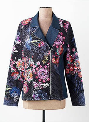 Veste casual col tailleur bleu KALISSON femme