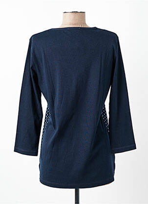 Top tissage jersey manches 3/4 bleu BAGORAZ femme