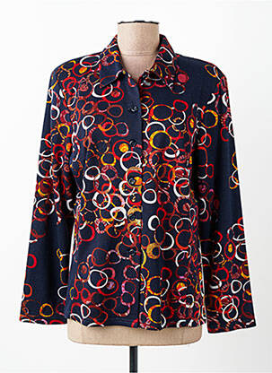 Chemisier coupe cintrée manches longues bleu GEVANA femme