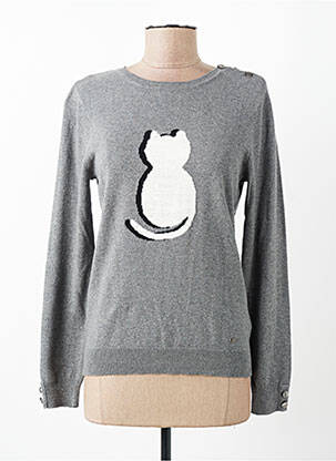 Pull stretch manches longues gris FELINO femme