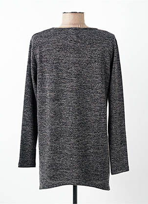 Pull tunique tissage chiné manches longues gris FELINO femme