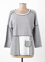 Sweat-shirt stretch manches 3/4 bleu LE CABESTAN femme
